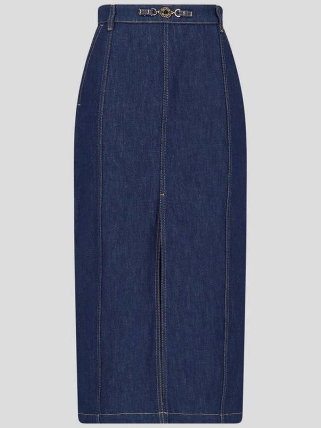 Denim Long H-Line Skirt Blue - PATOU - BALAAN 2