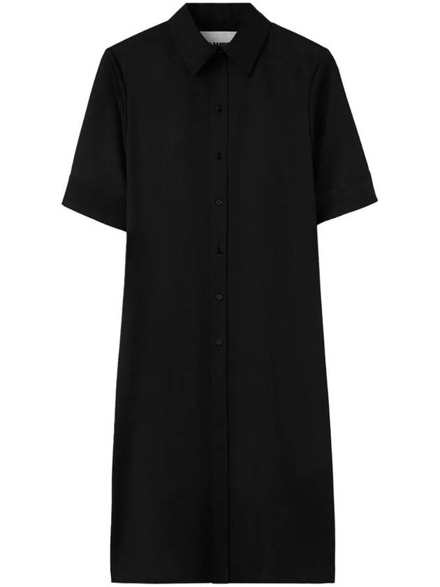 Wool Gabardine Long Shirt J04DL0002J40003 - JIL SANDER - BALAAN 1