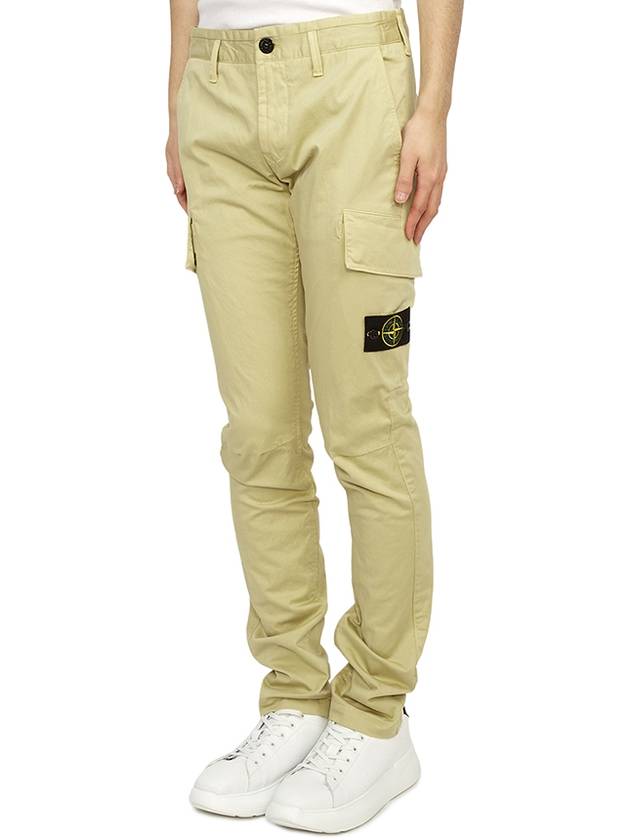 Logo Patch Cargo Straight Pants Khaki - STONE ISLAND - BALAAN 3