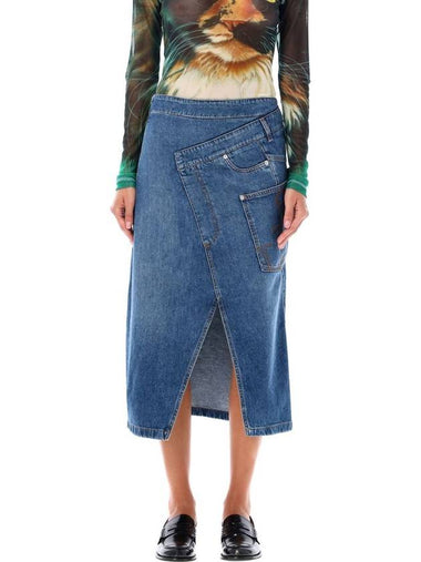 J.W. Anderson Denim Twisted Midi Skirt - JW ANDERSON - BALAAN 1