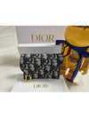 Saddle Flap Card Holder Blue  Oblique Jacquard - DIOR - BALAAN 2