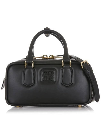 Arcadi Leather Shoulder Bag Black - MIU MIU - BALAAN 2