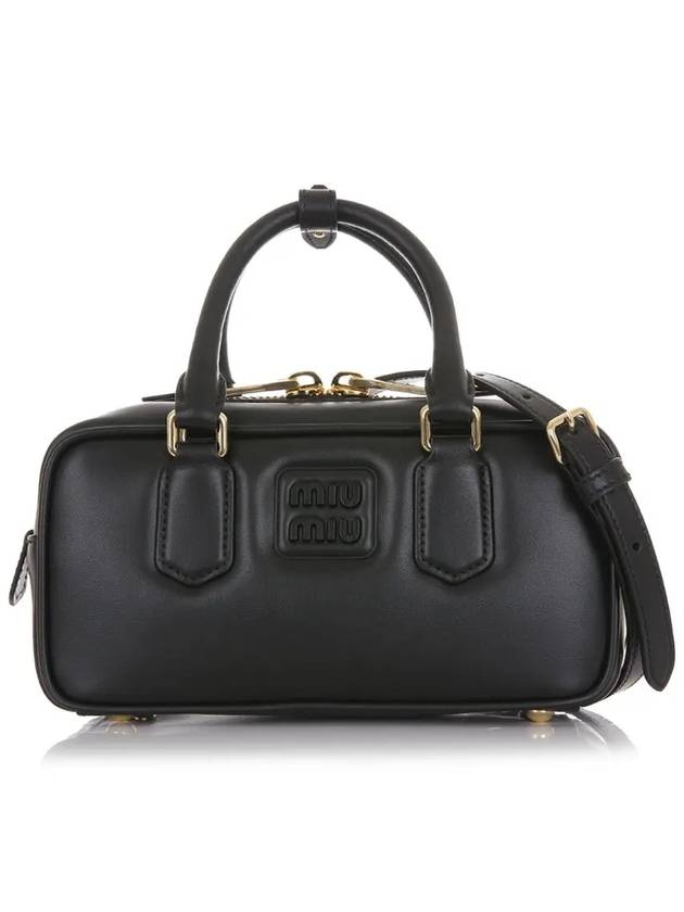 Arcadi Leather Shoulder Bag Black - MIU MIU - BALAAN 3