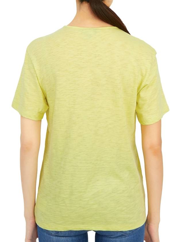 Women's Perfect Organic Slub Cotton Short Sleeves T-shirt Lime - THEORY - BALAAN 5