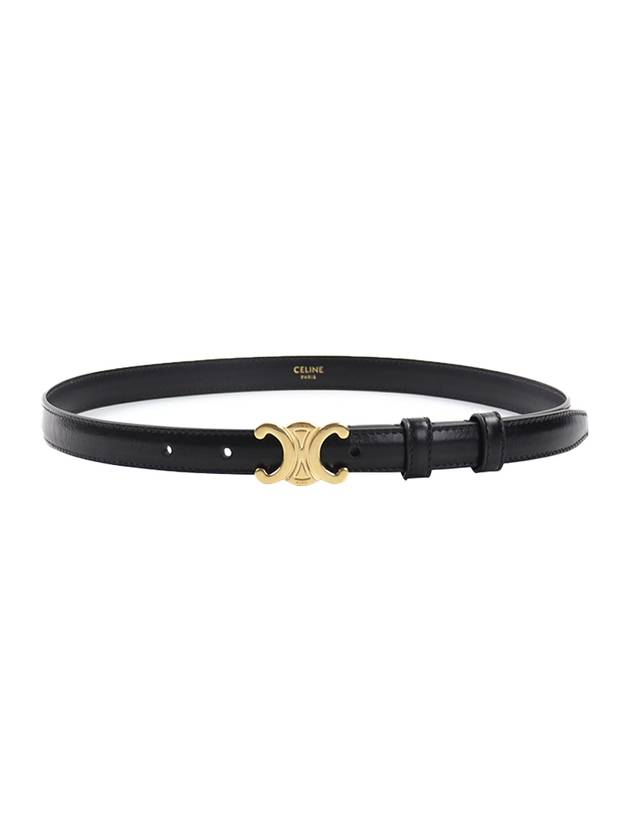 Triomphe Small Taurillon Leather Belt Black - CELINE - BALAAN 1