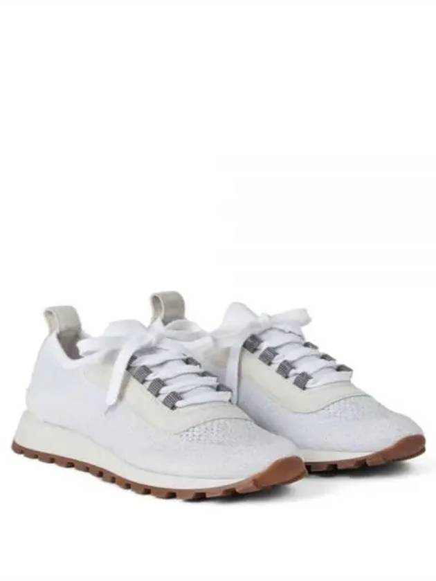 Women's Monilli Knit Low Top Sneakers White - BRUNELLO CUCINELLI - BALAAN 2