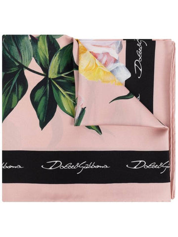 Dolce & Gabbana Silk Scarf With Floral Motif, Women's, Multicolour - DOLCE&GABBANA - BALAAN 1