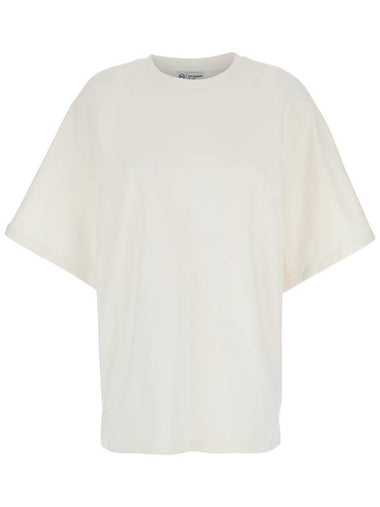 White Crewneck T-Shirt With Logo Printed On The Back In Cotton Woman - AG JEANS - BALAAN 1