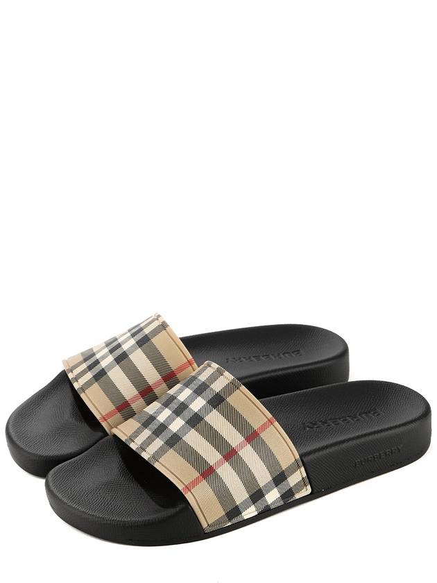 Check Furley Slippers Beige - BURBERRY - BALAAN 2