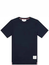 Men's Side Slit Relaxed Short Sleeve T-Shirt Navy - THOM BROWNE - BALAAN 2