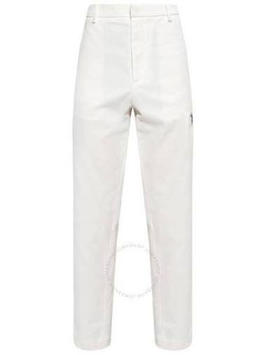 Moncler Cotton Trousers With Logo, Brand Size 46 (Waist Size 30