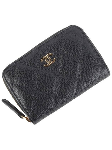 AP0216 Classic Caviar Zipper Gold Card Wallet Overseas Receipt Copy 34180Y - CHANEL - BALAAN 1