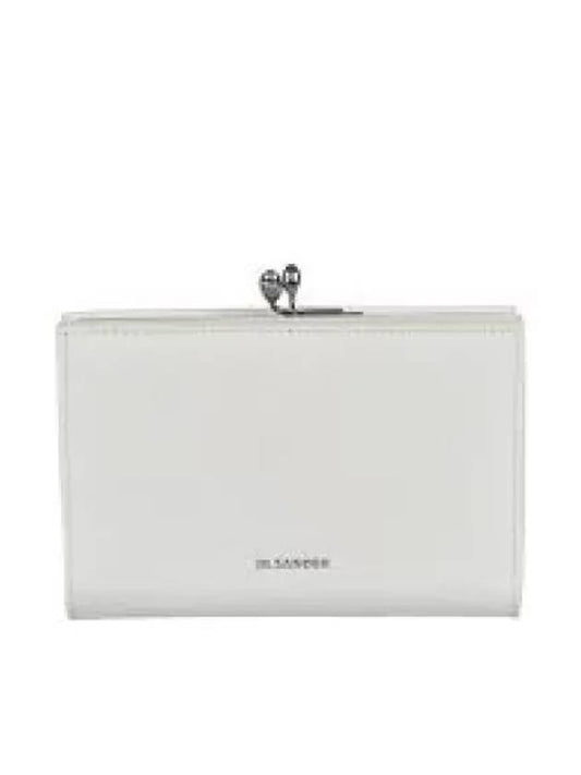 Women's Small Goji Leather Half Wallet White - JIL SANDER - BALAAN 1