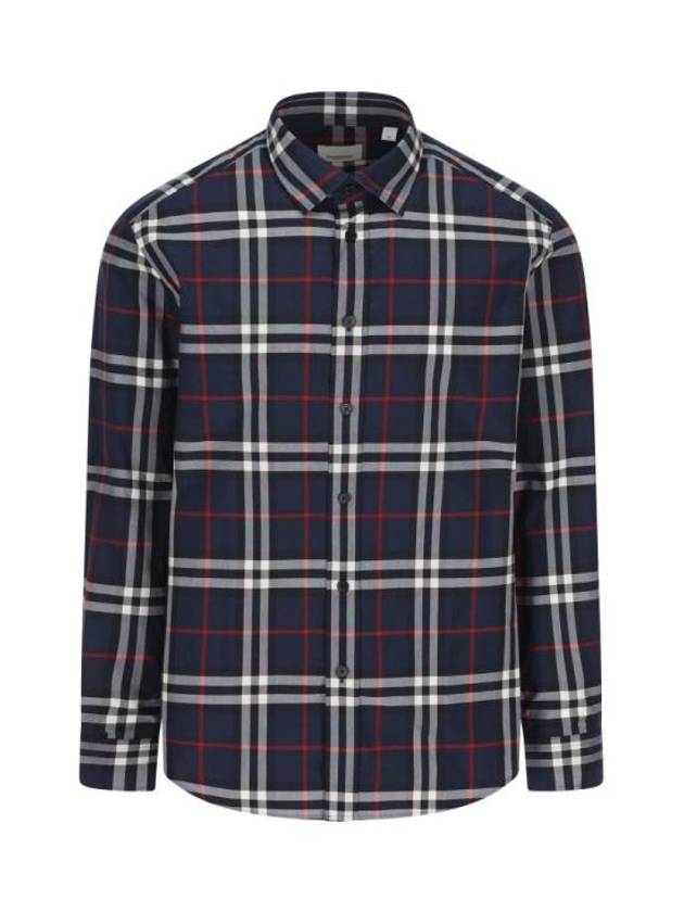 Men's Vintage Check Long Sleeve Shirt Navy - BURBERRY - BALAAN 2