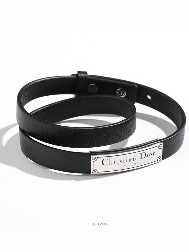 Couture Leather Double Bracelet Black - DIOR - BALAAN 2