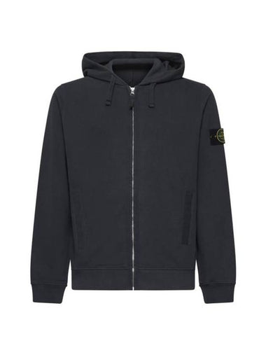 Logo Cotton Zip-Up Hoodie Lead Grey - STONE ISLAND - BALAAN 1