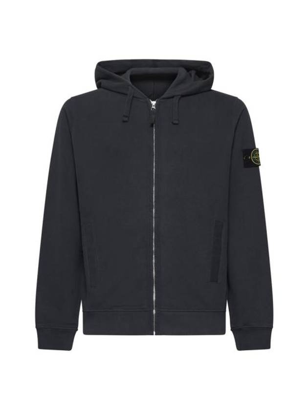 Logo Cotton Zip-Up Hoodie Lead Grey - STONE ISLAND - BALAAN 1