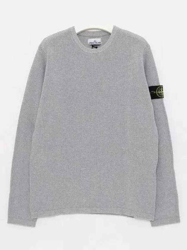 Wappen Patch Crew Neck Knit Top Grey - STONE ISLAND - BALAAN 2