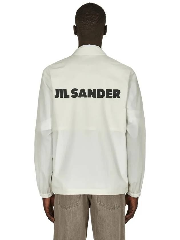 Men's Black Back Logo Waterproof Coach Jacket White - JIL SANDER - BALAAN 6