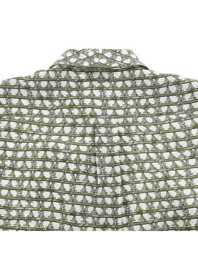 Geometric Pattern Silk Long Sleeve Shirt Natural Green - MAX MARA - BALAAN 7