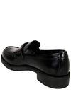 Triangle Logo Leather Loafers Black - PRADA - BALAAN 4