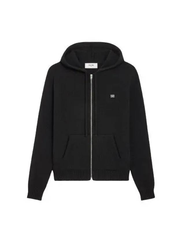 Triomphe Wool Zip-Up Hoodie Black - CELINE - BALAAN 2