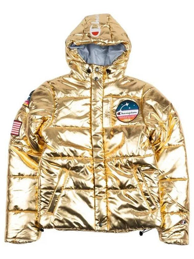 Metallic puffer men s hooded jacket gold V3291 549871 381 - CHAMPION - BALAAN 1