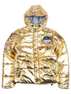 Metallic puffer men s hooded jacket gold V3291 549871 381 - CHAMPION - BALAAN 5