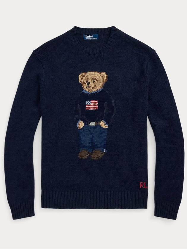 Bear Logo Cotton Blend Sweatshirt Navy - POLO RALPH LAUREN - BALAAN 2