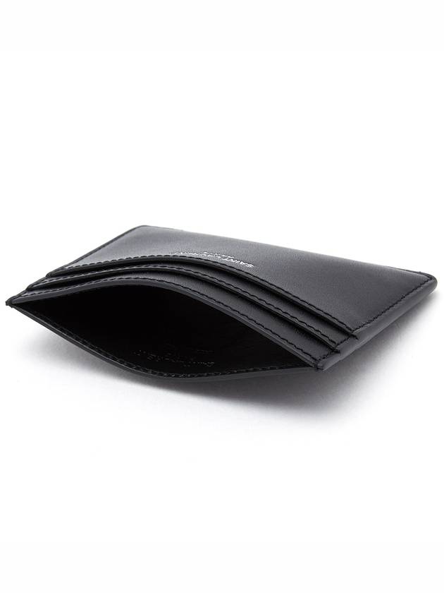 Smooth Leather Classic Logo Card Wallet Black - SAINT LAURENT - BALAAN 5