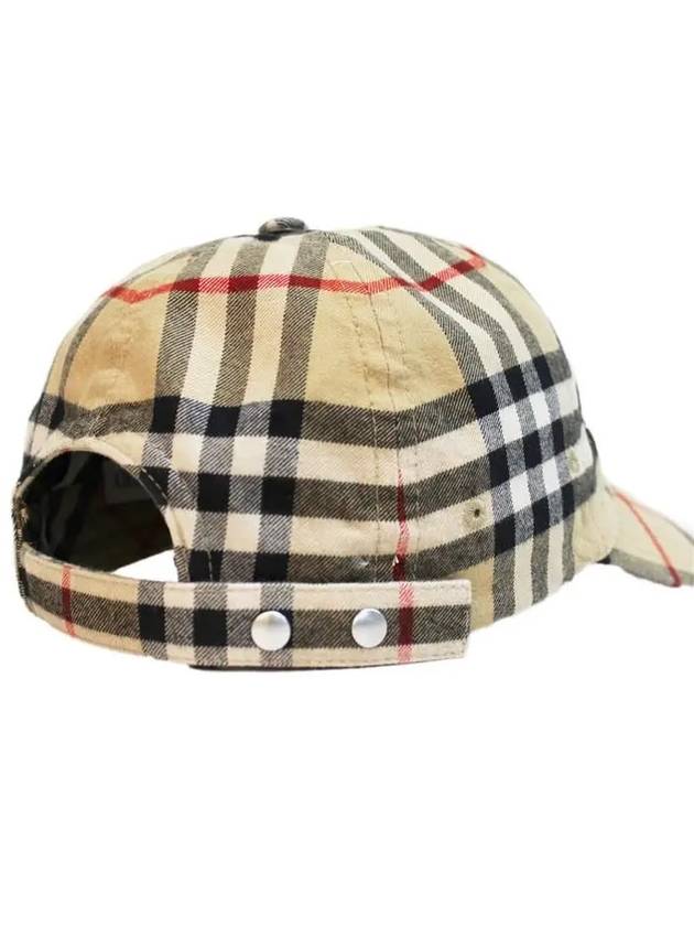 Check Cotton Ball Cap Beige - BURBERRY - BALAAN 4