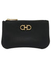 Gancini Leather Coin Key Holder Black - SALVATORE FERRAGAMO - BALAAN 2