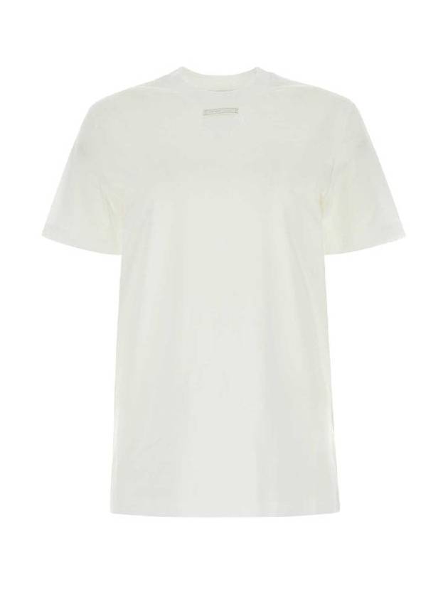 Triangle Logo Short Sleeve T-Shirt White - PRADA - BALAAN 2