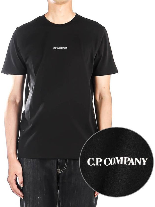 Mini Logo Printing Short Sleeve T-Shirt Black - CP COMPANY - BALAAN 2