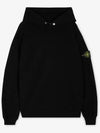 Compass Badge Cotton Hoodie Black - STONE ISLAND - BALAAN 3