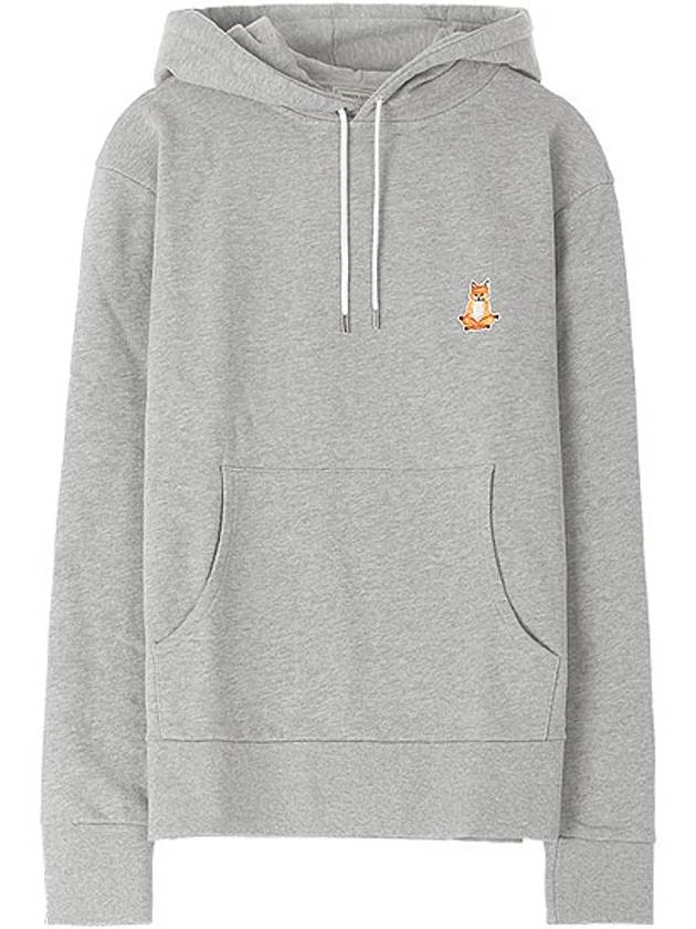 Yoga Fox Embroidered Hood Gray - MAISON KITSUNE - BALAAN.