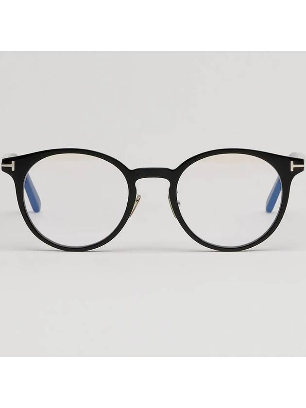 Blue light blocking glasses frame TF5996KB 001 round black horn rim Asian fit - TOM FORD - BALAAN 3