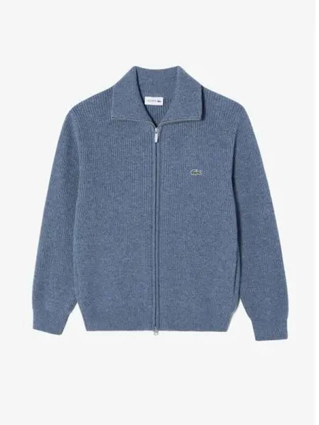 Men s rib tissue full zip up spring and fall cardigan AH055E 54N IGF domestic product GQ2N24092437168 - LACOSTE - BALAAN 1