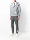 Center Back Stripe Cotton Zip Up Hoodie Light Grey - THOM BROWNE - BALAAN 8