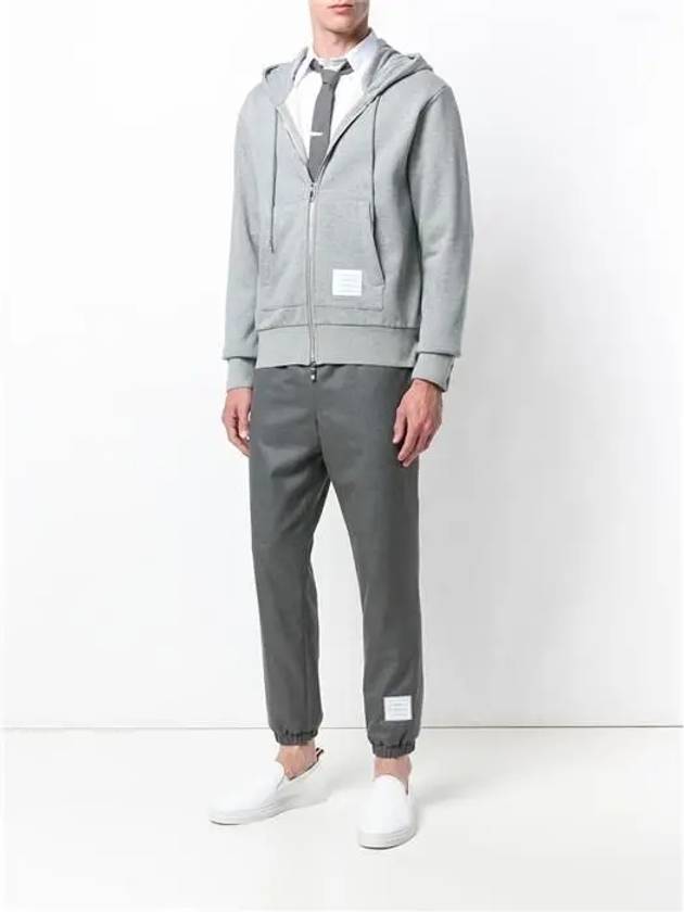 Center Back Stripe Cotton Zip Up Hoodie Light Grey - THOM BROWNE - BALAAN 8