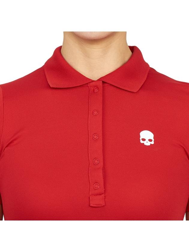 Women's Golf Picket Logo Short Sleeve PK Shirt Red - HYDROGEN - BALAAN 7