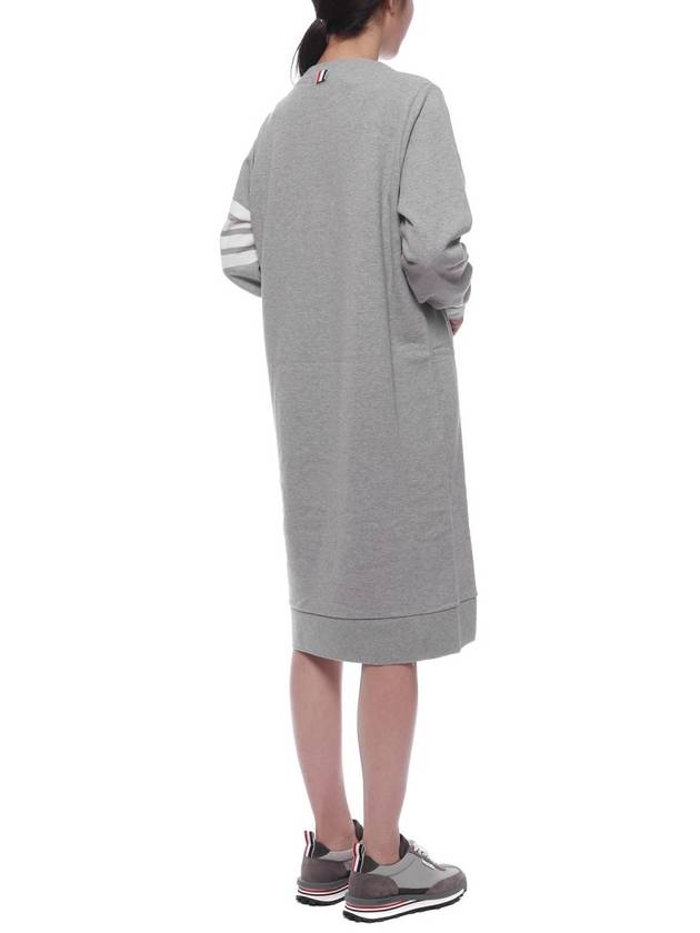 Classic Loopback 4-Bar Sweater Midi Dress Light Grey - THOM BROWNE - BALAAN 7