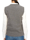 Logo Intarsia Knit Vest Grey - GANNI - BALAAN 7