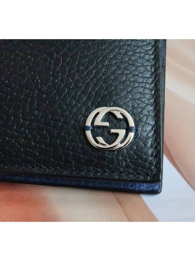 GG Interlocking Two Tone Half Wallet Black - GUCCI - BALAAN 7