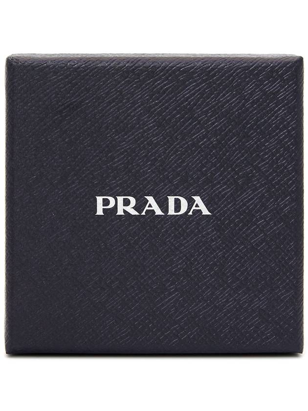 Triangle Logo Enamel Metal Key Holder White - PRADA - BALAAN 8