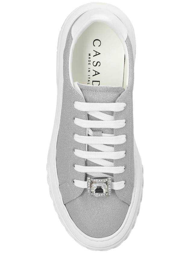 Casadei Sneakers With Shimmering Glitter, Women's, Silver - CASADEI - BALAAN 6