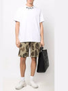 Neck Brushed Logo Print Short Sleeve T-Shirt White - MSGM - BALAAN 5