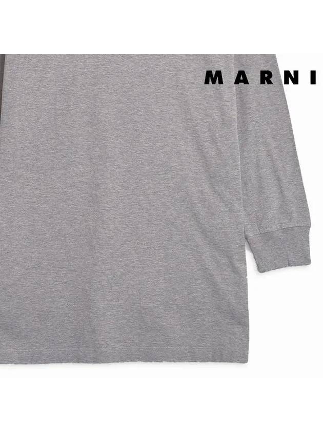 Logo Long Sleeve T-Shirt Grey - MARNI - BALAAN 5