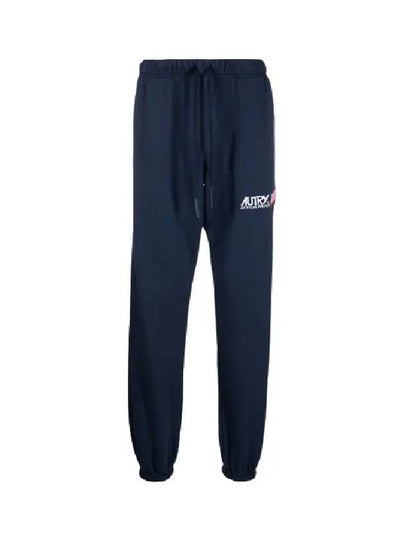 Men's Iconic Logo Cotton Jogger Track Pants Blue - AUTRY - BALAAN 2