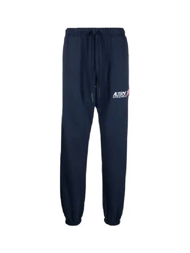 Men's Iconic Logo Cotton Jogger Track Pants Blue - AUTRY - BALAAN 3